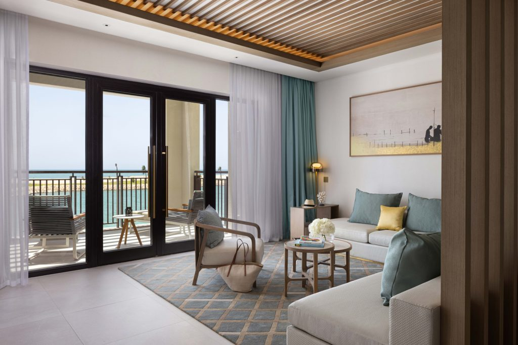 Jumeirah Gulf of Bahrain Resort and Spa brings the fresh blue sea in its interiors